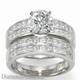 Bridal rings set, 2 carat princess sides