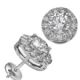 Round diamonds Halo earring studs