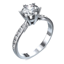 Martini Prongs head with side diamonds 