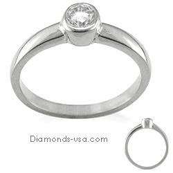 Engegement ring, Bezel set, for round diamonds.