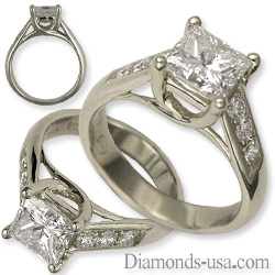 Semi set engagement ring, CrissCross (The Lucida)