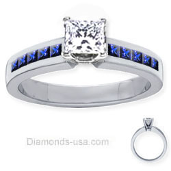 Engagement ring with Royal blue Sapphires