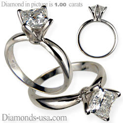 Tulip style solitaire engagement ring