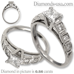 Round side stones engagement ring