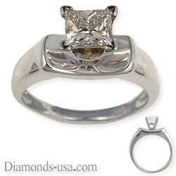 Solitaire diamond engagement  ring