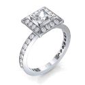 Desiners engagement ring, 0.46 carat side diamond