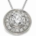 Pendant for rounds with surrounding diamonds