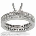Thin bridal rings set with round diamonds