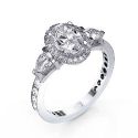 Engagementring with two Pear diamonds and a Pave set band