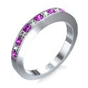 Princess diamonds and Pink Sapphires weddind ring