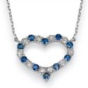 Tiffany inspired Diamonds & Sapphires Heart necklace
