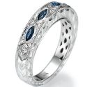 The Royalty hand engraved Antique style wedding band match