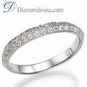 3mm Knife Edge wedding ring with Pave set diamonds