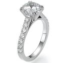DeBeers inspired diamond ring with side diamonds