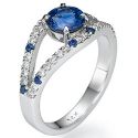 Round Royal Blue Sapphire designers ring