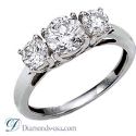Three stones diamond CrissCross ring