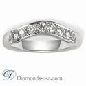 Curved Wedding band set with 7 diamonds 0.29Cts