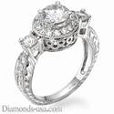 Designers antique style engagement ring