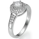 Engagement ring withTwo rows Halo