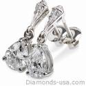 Stud and drop Pear shape diamond earrings-settings