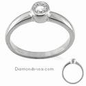 Engegement ring, Bezel set, for round diamonds.