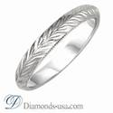 3mm Hand engraved Knife Edge Woman's wedding band.