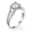 Designers Double V round diamonds engagement ring