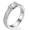 Like tension engagement ring encrusted with diamonds