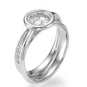 Anniversary or Engagement ring with 0.45Cts side round diamonds
