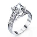 Semi set engagement ring, CrissCross (The Lucida)