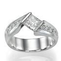 Contemporary Tension set with 1/4 carats side diamonds