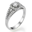 Split band Halo engagement ring