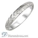 2mm knife edge hand engraved wedding ring