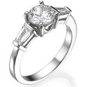 Engagement ring settings with two Baguette diamonds