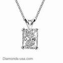 Pendant for Radiant cut diamond -settings