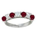 Diamonds and Rubies ring, 2.50 carats total