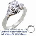 Engagement ring settings with side triangle diamonds