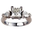 Engagement ring with Pear Shape side diamonds