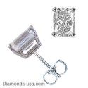 Radiant cut diamond stud earrings