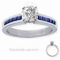 Engagement ring Semi set with Blue Princess Sapphires, settings.