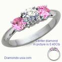 0.55carat total weight side Pink Sapphires Engagement ring settings
