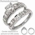 Bridal ring sets with round side diamonds