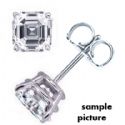 Asscher Cut diamond stud earrings