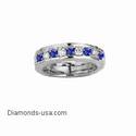 Wedding ring with round Diamonds and Sapphires