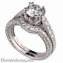 Edwardian antique bridal rings set replica