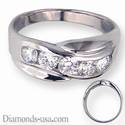 1 carat five diamonds man diamond ring.