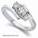 Embracing three Diamonds ring