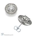 Designers diamond stud earrings with pave set Diamonds