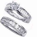 Bridal set, 2 carats baguette diamonds