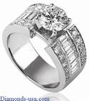Custom made tapering engagement ring with diamonds